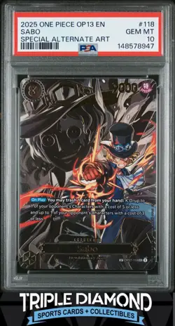 2025 One Piece Carrying On His Will OP07-118 Sabo Special Alt Art PSA 10 BNB474 - Image 1