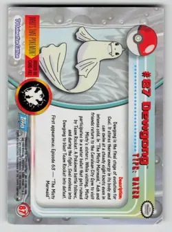 Dewgong #87 Topps Trading Cards Series 2 Pokemon MP - Image 2