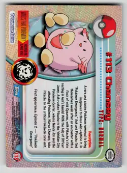 Chansey #113 Topps Trading Cards Series 2 Pokemon MP - Image 2
