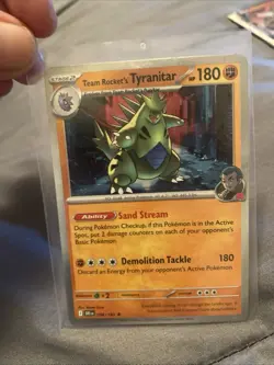 Pokemon TCG Team Rockets Tyranitar Card Stamped, 096/182 Pokemon Center - Image 1