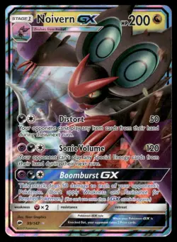 Pokemon Cards Noivern GX 99/147 Burning Shadows Holo GX Rare LP *1 - Image 1