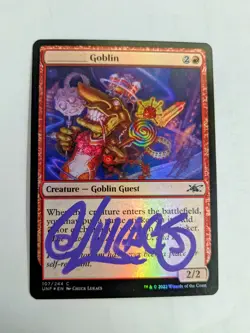 MTG FOIL Goblin SIGNED BY CHUCK LUKACS - Image 1