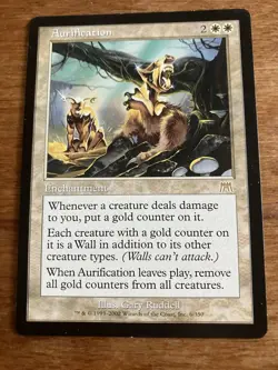 Aurification 2002 Onslaught White Rare Enchantment MTG NM AZ2 - Image 1
