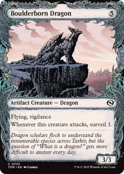 NM Showcase Foil Boulderborn Dragon, MTG, Tarkir Dragonstorm, Magic, 323 - Image 1