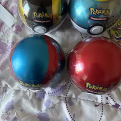 4-POKEMON TCG POKEBALL TIN SEALED 3 Perfect order booster packs! Lot of 7!! - Image 4