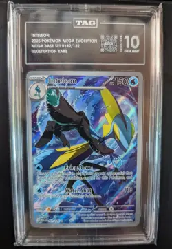 2025 Pokemon Mega Evolution Inteleon 142/132 Illustration Rare TAG 10 Gem Mint - Image 1