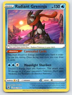 Radiant Greninja 046/189 Radiant Rare Astral Radiance Pokemon Near Mint - Image 1