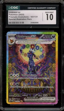 Pokemon Umbreon ex Prismatic Evolutions Special Illustration Rare #161 CGC 10 - Image 1