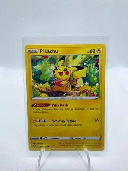 Pikachu 052/196 Common Lost Origin Pokemon Near Mint - Image 1