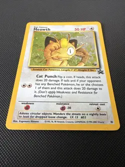 [LP] Meowth GB Game Boy Promo #10 Holo WOTC Black Star 2000 LP Pokemon SWIRL - Image 2