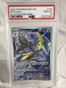 Pokemon PSA 10 GEM MINT INTELEON 142/132 (IR) Mega Evolution English - Image 1