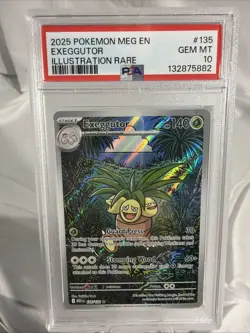 2025 POKEMON MEG EN-MEGA EVOLUTION ILLUSTRATION RARE #135 EXEGGUTOR PSA 10 - Image 1