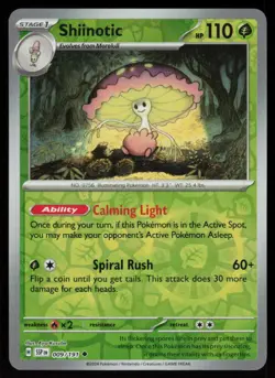 Shiinotic 009/191 Uncommon Surging Sparks Pokemon Reverse Holo Near Mint - Image 1