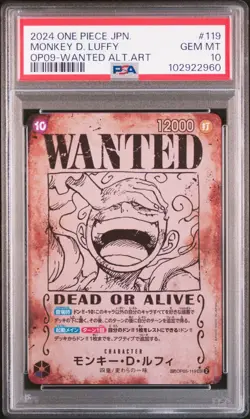 PSA 10 Monkey D Luffy OP05-119 SP Wanted Emperors in the New World ONE PIECE JP - Image 2