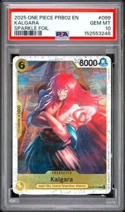 2025 One Piece PRB02 EN Kalgara PSA 10 GEM SPARKLE FOIL #099 - Image 1