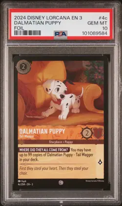 2024 DISNEY LORCANA EN 3-INTO THE INKLANDS DALMATIAN PUPPY - TAIL WAGGER PSA 10 - Image 1
