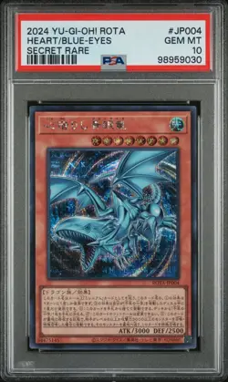 Blue-Eyes of the Heart ROTA-JP004 Secret Rare Japanese Yugioh PSA 10 Gem Mint - Image 1