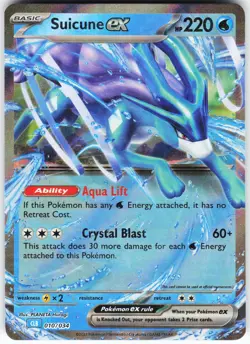 Suicune ex 010/034 Pokemon Trading Card Game Classic Holo Classic Collection NM - Image 1