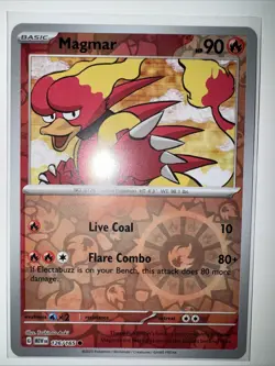 Magmar 126/165 Scarlet & Violet 151 Reverse Holo Pokemon TCG Card NM Condition - Image 1