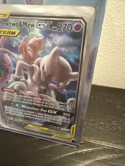 Pokemon Mewtwo and Mew GX SM191 Tag Team Sun & Moon Promo Card NM Condition - Image 3