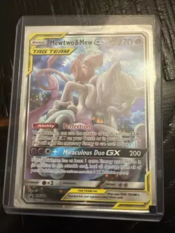 Pokemon Mewtwo and Mew GX SM191 Tag Team Sun & Moon Promo Card NM Condition - Image 4