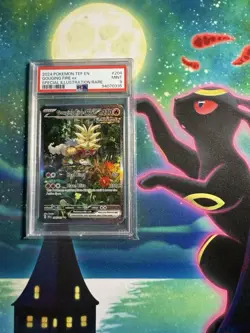 2024 Pokemon TEF EN #204 Gouging Fire EX Special Illustration Rare PSA 9 RM - Image 1