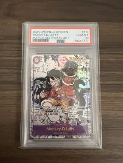 One Piece PSA 10 Monkey D. Luffy OP09-119 Manga Art 2024 English - Image 1
