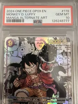 One Piece PSA 10 Monkey D. Luffy OP09-119 Manga Art 2024 English - Image 3