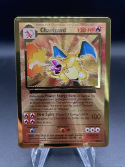 Charizard Metal Gold Card UPC Pokemon 25th Anniversary Celebrations 4/102 2021 - Image 1