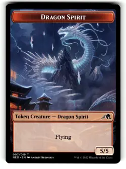Dragon Spirit Token 7 Token Kamigawa: Neon Dynasty Magic: The Gathering NM - Image 1