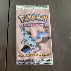 Pokemon - FOSSIL - Booster Pack Aerodactyl Artwork *EMPTY WRAPPER - NO CARDS* - Image 1
