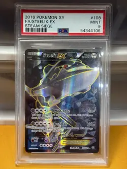 Pokemon TCG Steelix EX Full Art Ultra Rare Holo XY Steam Siege #108 PSA 9 MINT - Image 1