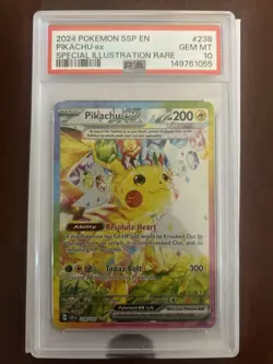 2024 POKEMON SSP EN-SURGING SPARKS SPECIAL ILLUSTRATION RARE PIKACHU EX PSA 10 - Image 1