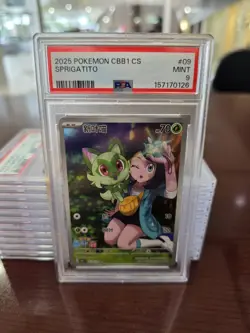 Pokemon Chinese Simplified CBB1 Gem Pack Vol 1 Sprigatito 0109/09 PSA 9 MINT - Image 1