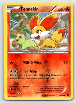 Fennekin 10/124 Common Fates Collide Pokemon Reverse Holo Lightly Played - Image 1