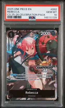 2025 ONE PIECE CHAMPIONSHIP 2025-26 CELEBRATION PACK #092 REBECCA PSA 10 - Image 1