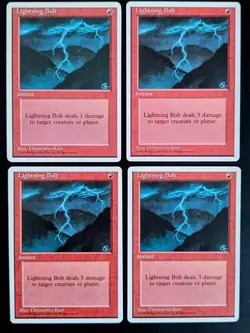 MtG | 4 x Lightning Bolt | Fourth Edition | Magic The Gathering - Image 1