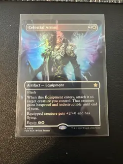 Celestial Armor - (Borderless) - FOIL - Foundations - PACK FRESH - MTG - Image 1