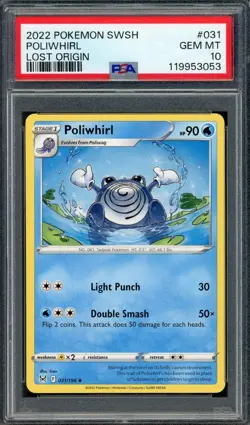 PSA 10 Poliwhirl (POP 2) Lost Origin 031/196 Pokemon Card B16 - Image 1