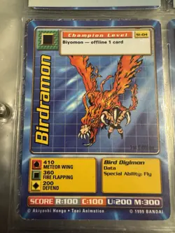 Birdramon ST-04 Champion Level Digimon Digi Battle Starter 1 Card 1999 Bandai - Image 1