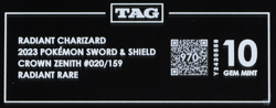 2023 Pokemon SWSH Crown Zenith 020/159 Radiant Charizard Rare TAG 10 (970) - Image 3