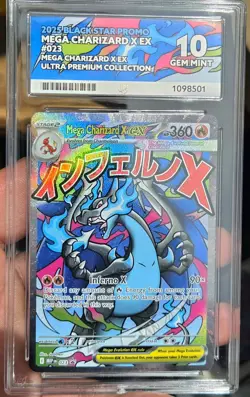 Pokemon Mega Charizard X Ex #023 Black Star Promo ACE 10 Perfect Subgrades - Image 1