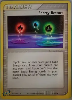 Energy Restore 81/109 Uncommon Ruby & Sapphire Pokemon Lightly Played - Image 1