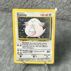 Chansey 3/102 Base Set Rare Holo Pokemon Card TCG MP - Image 1