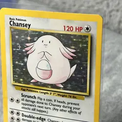 Chansey 3/102 Base Set Rare Holo Pokemon Card TCG MP - Image 3