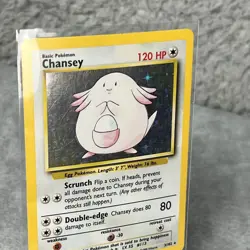 Chansey 3/102 Base Set Rare Holo Pokemon Card TCG MP - Image 4
