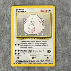 Chansey 3/102 Base Set Rare Holo Pokemon Card TCG MP - Image 5