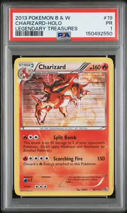 2013 POKEMON BLACK & WHITE LEGENDARY TREASURES #19 CHARIZARD-HOLO PSA 1 - Image 1