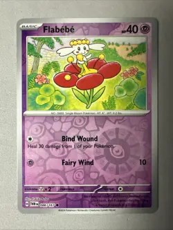 Pokemon TCG * SV Twilight Masquerade * 86/167 Flabebe REVERSE HOLO Common * NM - Image 1