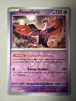 Pokemon TCG * SV Twilight Masquerade * 96/167 Fezandipiti REVERSE HOLO Rare * NM - Image 1